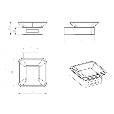 Мыльница Boheme Q 10943-G Золото