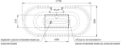 Акриловая ванна Radomir Леоннеса 1 175х80 1-01-4-0-9-138П Перламутровая с ножками бронза