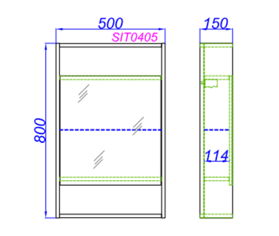 Зеркальный шкаф Aqwella Сити 50 SIT0405DB Дуб балтийский
