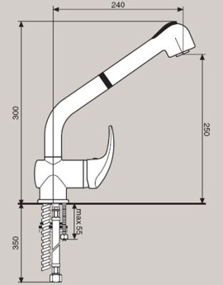 Смеситель для кухни Emmevi Ambra 9066 Хром