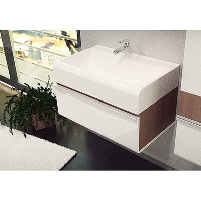 Тумба под раковину Velvex Crystal Cub 70 tpCUB.70-27.21 Темный лен/белый