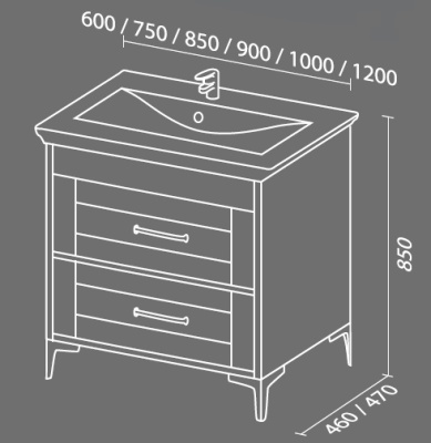Тумба с раковиной SanVit Прованс 120 Лиственница