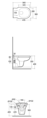 Унитаз RAK Ceramics Washington WT18AWHA/YFG173A подвесной с сиденьем Микролифт