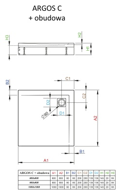 Акриловый поддон для душа Radaway Argos C 90x90x15 белый