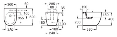 Биде Roca Meridian 357247000 Белое