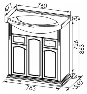 Тумба под раковину Aquanet Лагуна 75 175299 Белая