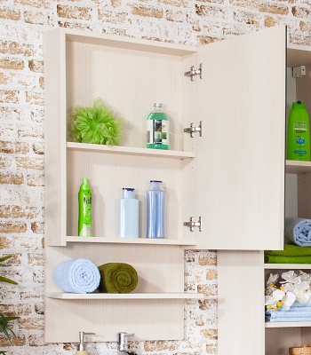 Зеркальный шкаф Бриклаер Карибы 50 Светлая лиственница