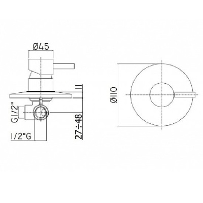 Смеситель для душа Paffoni Light LIG011CR Хром