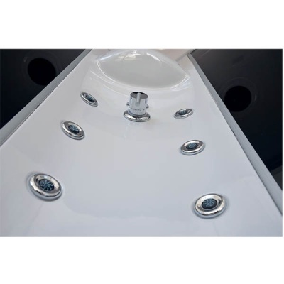 Душевая кабина Royal Bath BP 100х80 RB8100BP3-BT-CH-L с гидромассажем профиль Хром задняя стенка Черная