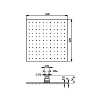 Верхний душ Ideal Standard IdealRain Pro B9844AA Хром