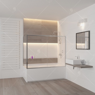 Шторка на ванну RGW Screens SC-92 180x75 профиль Хром стекло прозрачное