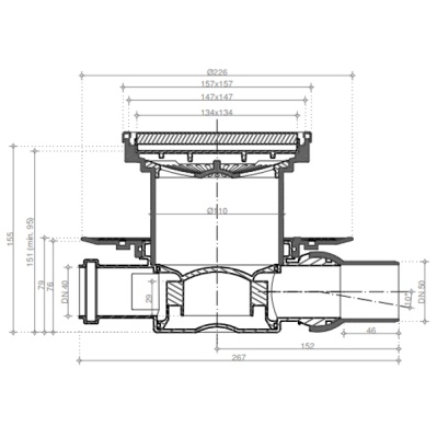 Душевой трап Pestan Confluo Standard 13000094 с решеткой