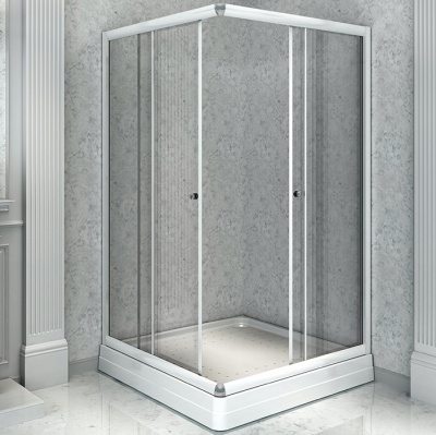 Душевой уголок Radomir 110x110 1-03-1-0-0-1200 с поддоном профиль Белый стекло прозрачное