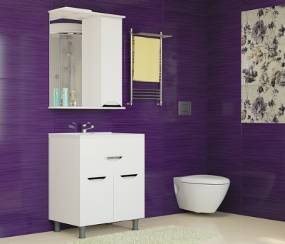 Зеркало со шкафом Mixline Этьен 65 R 529940 с подсветкой Белое