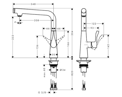 Смеситель для кухни Hansgrohe Metris Select M71 14847000 Хром