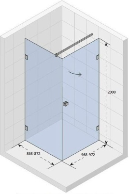 Душевой уголок Riho Scandic Mistral M201 100x90 GX0206202 R профиль Хром стекло прозрачное