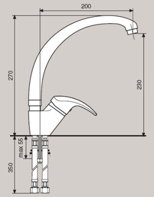 Смеситель для кухни Emmevi Luxor 7087R Хром
