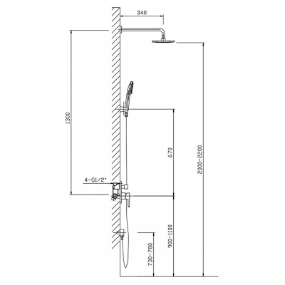 Душевая система Timo Selene SX-2069/00 SM1013 Хром