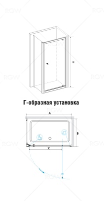 Душевой уголок RGW Passage PA-35 80x80 профиль Хром стекло прозрачное