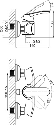 Смеситель для душа D&K Venice Rialto DA1063101 Хром