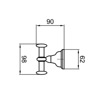 Крючок для полотенец Webert Ottocento AM500401 Хром