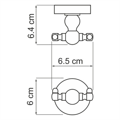Крючок двойной WasserKRAFT Diemel K-2223D Хром