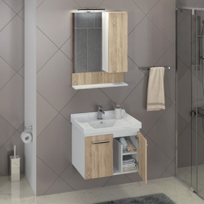 Тумба с раковиной Comforty Рига 60 4142213 подвесная Дуб сонома