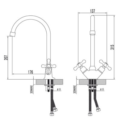 Смеситель Lemark Standard LM2105C для кухонной мойки