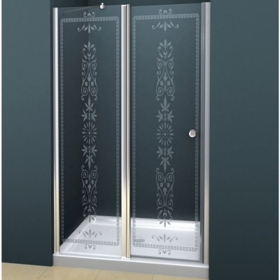 Душевая дверь в нишу Cezares Royal Palace B-12 90 ROYAL PALACE-A-B-12-60/30-CP-Cr профиль Хром стекло прозрачное с матовым узором