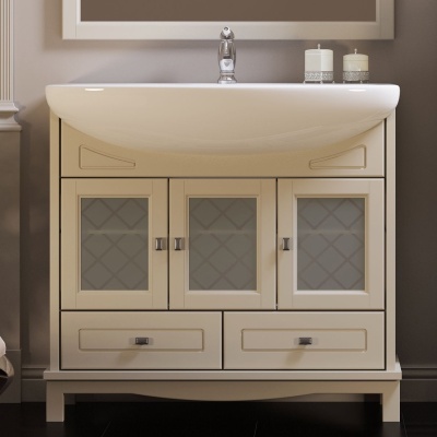 Комплект мебели для ванной Opadiris Омега 90 Слоновая кость