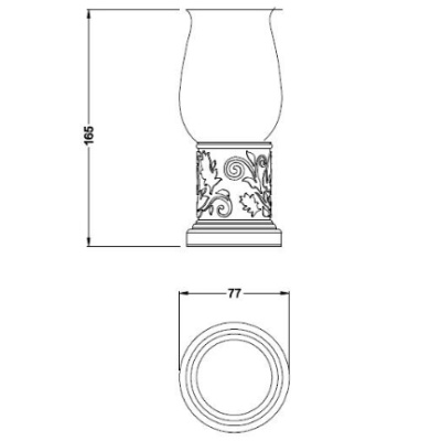 Стакан Schein Carving 7065013 Хром, Белый