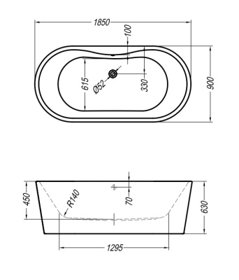 Акриловая ванна Kolpa San Comodo 185x90 Basis