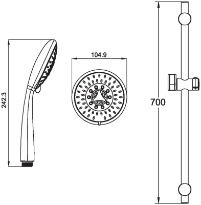 Душевой гарнитур Esko Shower Circle 5b Set SCS5B Хром