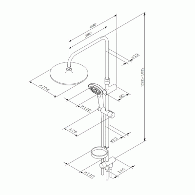 Душевая система AM.PM Spirit V2.0 F0770A100 Хром
