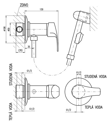 Гигиенический душ Rav Slezak Kongo K047/1 хром