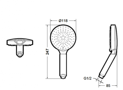 Ручной душ Bravat Line P7094C-RUS Хром