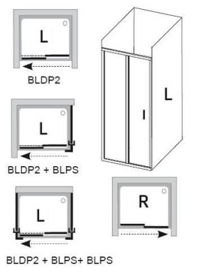 Стенка для душевого уголка Ravak Blix BLPS-100 блестящая+транспарент