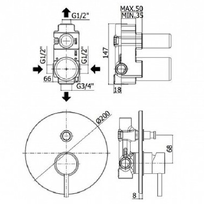 Смеситель для душа Paffoni Light LIG015CR Хром