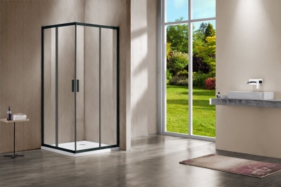 Душевой уголок Vincea Garda VSS-1G900CLB 90x90 профиль Черный стекло прозрачное