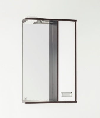 Зеркало со шкафом Style Line Эко стиль Панда W 50 С с подсветкой R Белое Венге