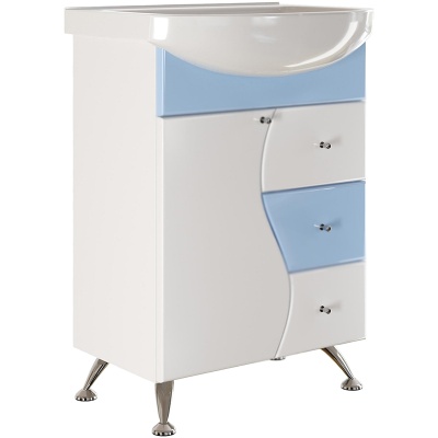 Тумба под раковину Mixline Венеция 60 530452 Белая Голубая