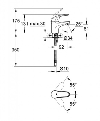Комплект смесителей Grohe Euroeco 124428 Хром