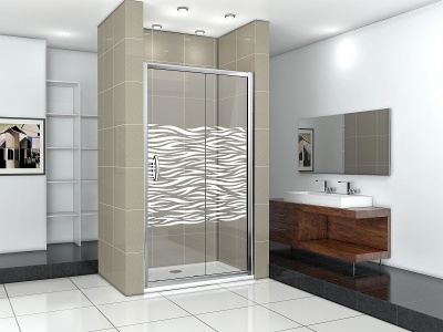 Душевая дверь в нишу Good Door Infinity WTW-130-W-CH 130 профиль Хром стекло с рисунком