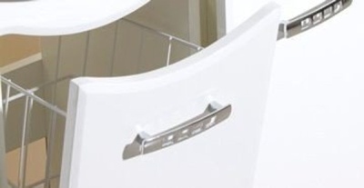 Тумба c раковиной Bellezza Дрея 85 с бельевой корзиной Белая