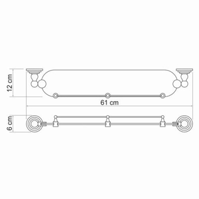 Стеклянная полка WasserKRAFT Ammer K-7044 Хром матовый