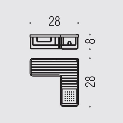 Угловая полка Colombo Design Angolare B9614.000 Хром