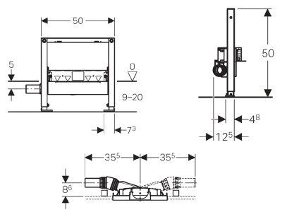 Инсталляция Geberit Duofix 111.591.00.1 для душевого трапа Синий ультрамарин