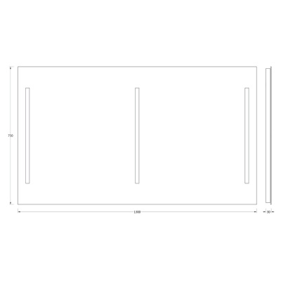 Зеркало Evoform Ledline 75х130 с подсветкой