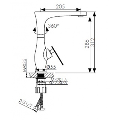 Смеситель для кухни Kaiser Star 02044 Хром