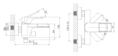 Смеситель для ванны D&K Berlin Freie DA1433501 Хром